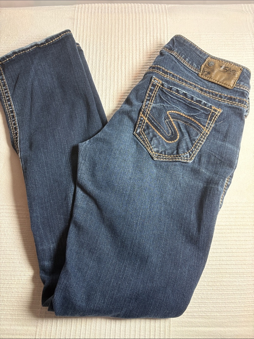 Silver Jeans Straight Leg Midnight Blue Denim
